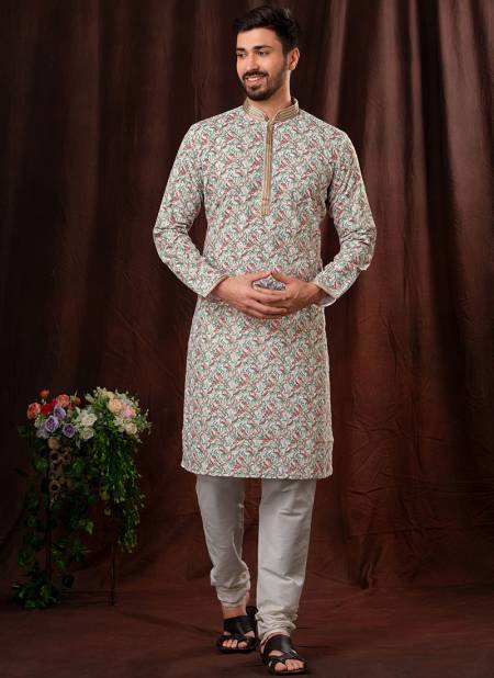 Multi And Off White Venecia New Latest Designer Ethnic Wear Chikankari Kurta Pajama Collection 1517-15